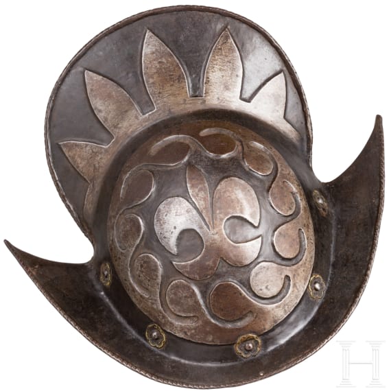 Schwarz-wei&szlig;er Morion, norddeutsch, um 1600