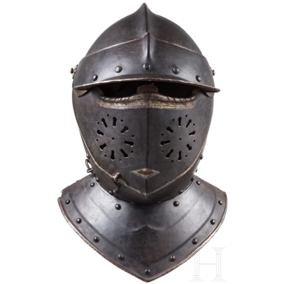 Geschw&auml;rzter K&uuml;rassierhelm, deutsch, um 1620