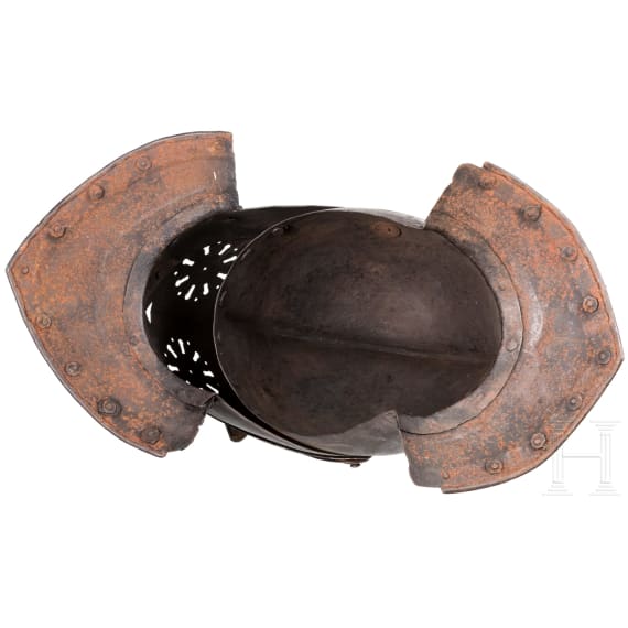 Geschw&auml;rzter K&uuml;rassierhelm, deutsch, um 1620
