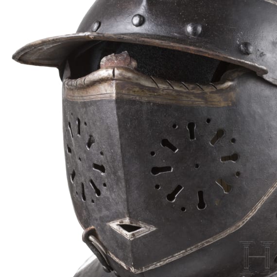 Geschw&auml;rzter K&uuml;rassierhelm, deutsch, um 1620
