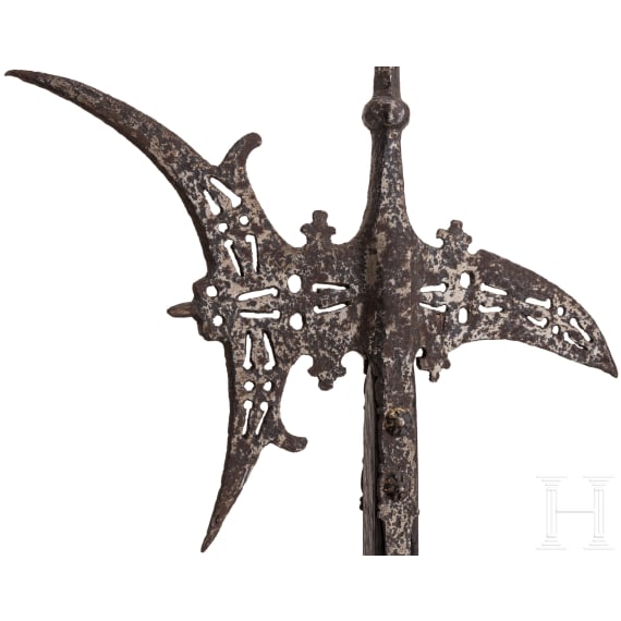 Helmbarte mit durchbrochen gearbeitetem Blatt, Italien, um 1600