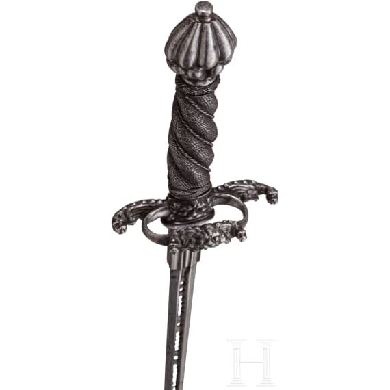 Eisengeschnittener Linkhanddolch, Italien, Anfang 17. Jhdt.