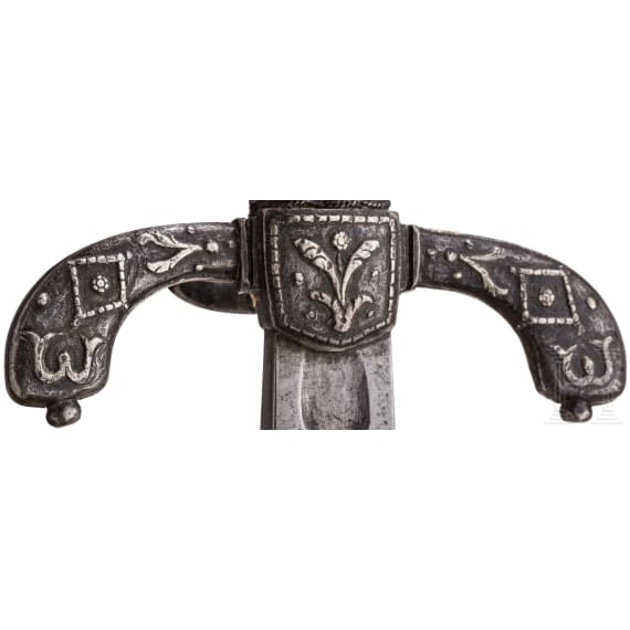 Silbertauschierter Linkhanddolch, deutsch, um 1620