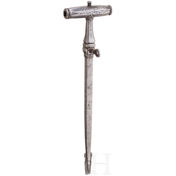 Musketier-Stilett mit integriertem Radschloss-Schl&uuml;ssel, deutsch, Mitte 17. Jhdt.