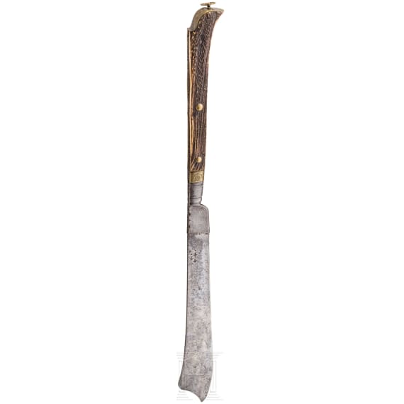 Gro&szlig;es, jagdliches Klappmesser (Praxe), norddeutsch, datiert 1699