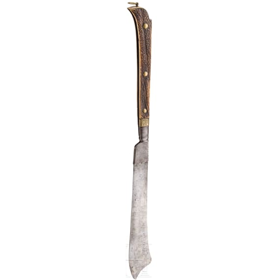 Gro&szlig;es, jagdliches Klappmesser (Praxe), norddeutsch, datiert 1699