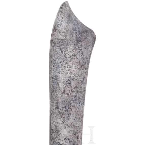Gro&szlig;es, jagdliches Klappmesser (Praxe), norddeutsch, datiert 1699