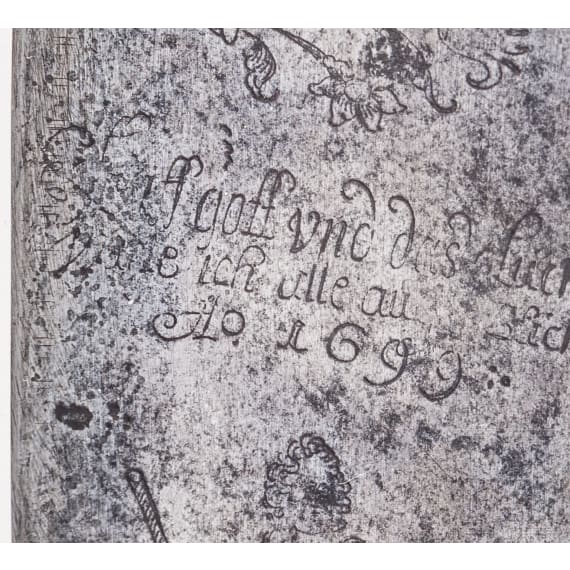 Gro&szlig;es, jagdliches Klappmesser (Praxe), norddeutsch, datiert 1699
