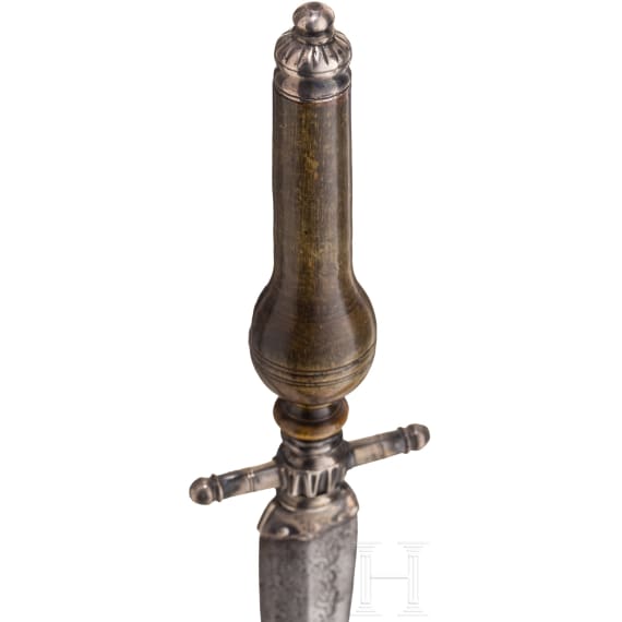 Silbermontiertes Spundbajonett, deutsch, um 1700