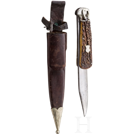 Klappmesser mit Scheide, deutsch, um 1900