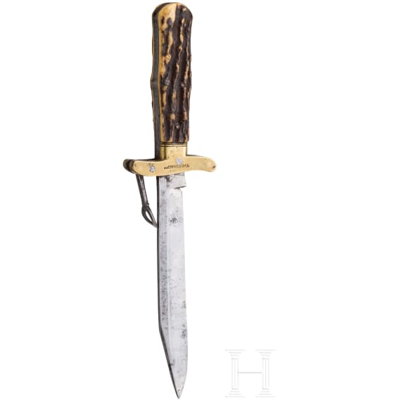 Klappmesser mit Messingscheide, USA, um 1900