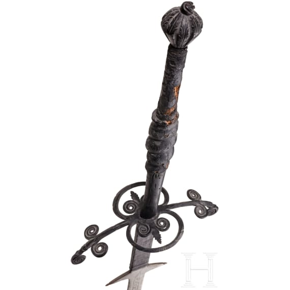 Gro&szlig;er Bidenh&auml;nder mit geflammter Klinge, s&uuml;ddeutsch, um 1580