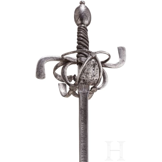 Degen mit ge&auml;tzter Klinge, deutsch, um 1600