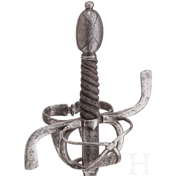 Degen mit ge&auml;tzter Klinge, deutsch, um 1600
