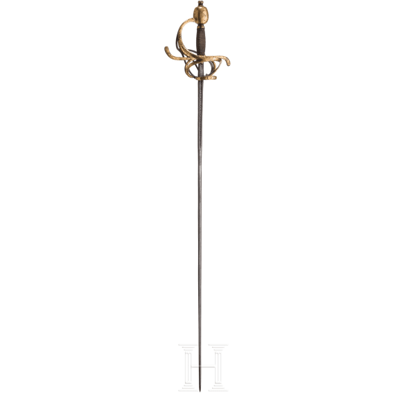 Goldtauschiertes Luxus-Rapier, deutsch, fr&uuml;hes 17. und 19. Jhdt.