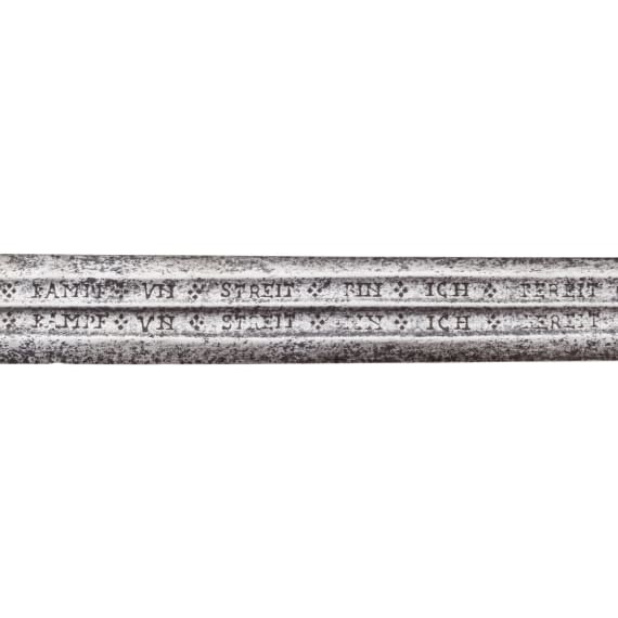 Felddegen mit langer Klingeninschrift, deutsch, um 1620