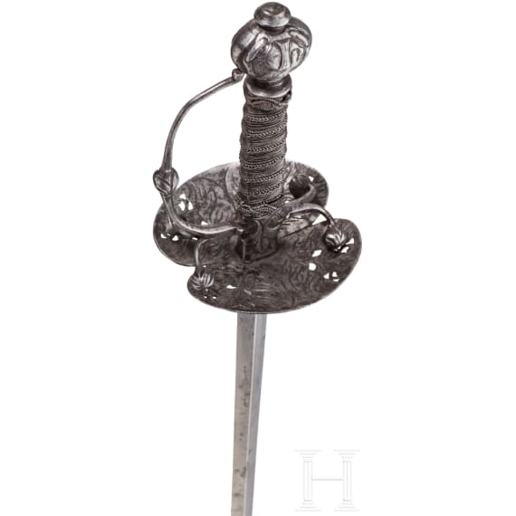 Eisengeschnittener Stichdegen, fl&auml;misch, um 1670/80