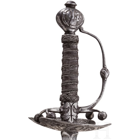 Eisengeschnittener Stichdegen, fl&auml;misch, um 1670/80