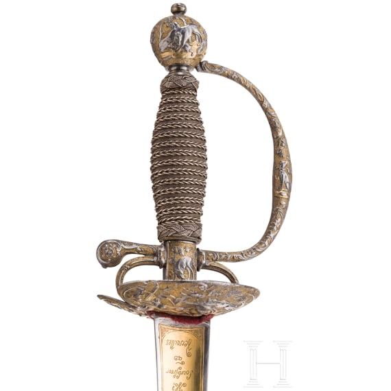 Galanteriedegen mit jagdlichem Eisenschnittdekor, Versailles, um 1720