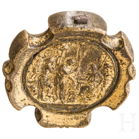 Feuervergoldeter Renaissance-Schwertknauf, Italien, um 1500