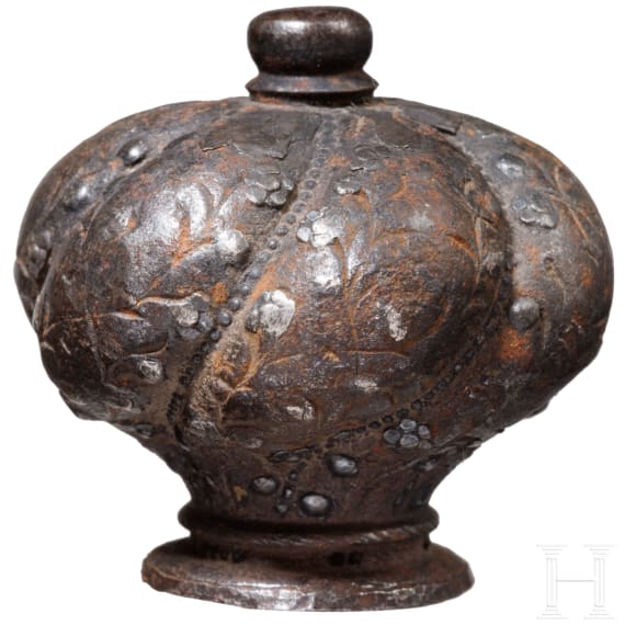 Silbereingelegter Knauf f&uuml;r einen Felddegen, deutsch, um 1560