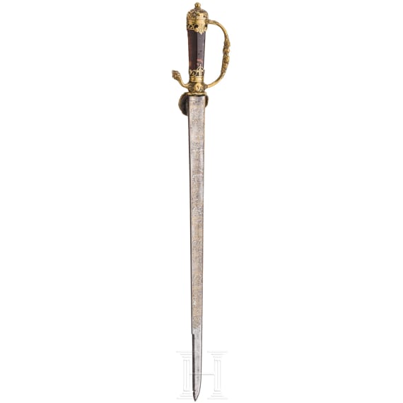 Luxus-Hirschf&auml;nger mit ge&auml;tzter Klinge, deutsch, um 1700