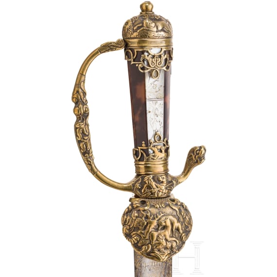 Luxus-Hirschf&auml;nger mit ge&auml;tzter Klinge, deutsch, um 1700
