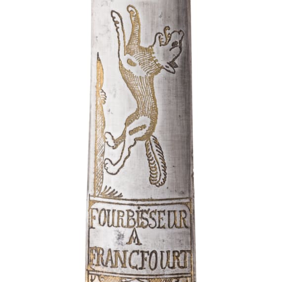 Vergoldeter Hirschf&auml;nger mit Scheide, Manberger in Frankfurt, um 1720