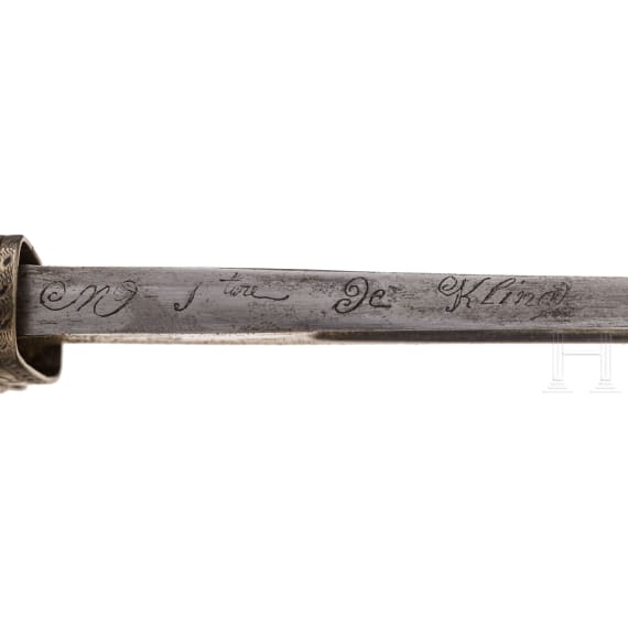 Gro&szlig;er silbermontierter Hirschf&auml;nger, deutsch, um 1800
