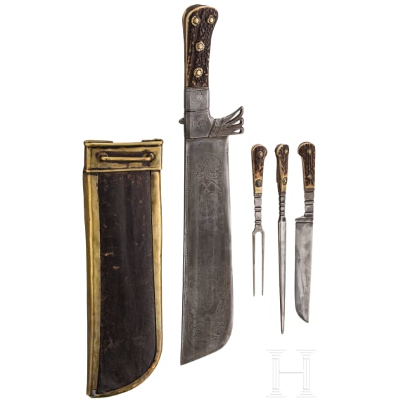 Waidpraxe mit Scheide im Stil des Barock, deutsch, um 1900