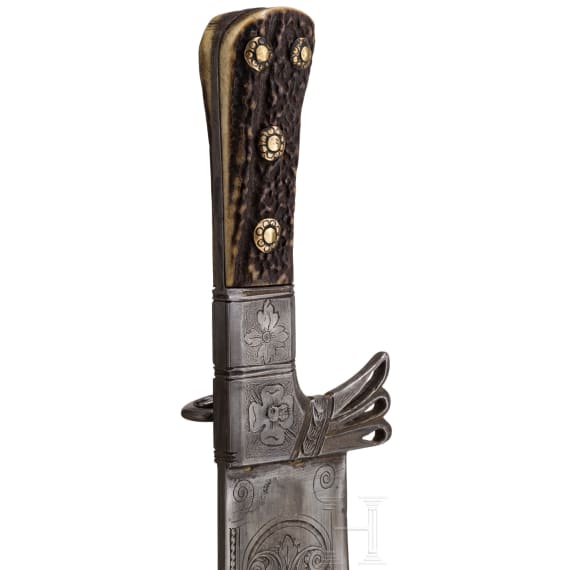 Waidpraxe mit Scheide im Stil des Barock, deutsch, um 1900
