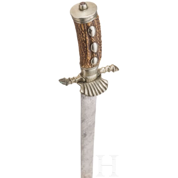 Gro&szlig;er Hirschf&auml;nger mit Beimesser, deutsch, um 1900