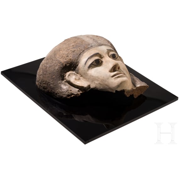 H&ouml;lzerne Sarkophagmaske einer Frau, Sp&auml;tzeit, 664 - 332 v. Chr.