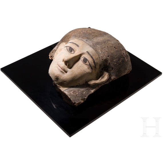 H&ouml;lzerne Sarkophagmaske einer Frau, Sp&auml;tzeit, 664 - 332 v. Chr.