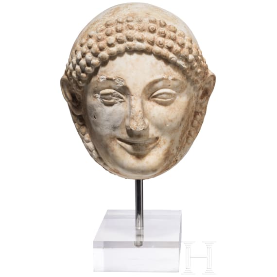Archaischer Marmorkopf, Mitte 6. Jhdt. v. Chr.