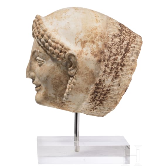 Archaischer Marmorkopf, Mitte 6. Jhdt. v. Chr.