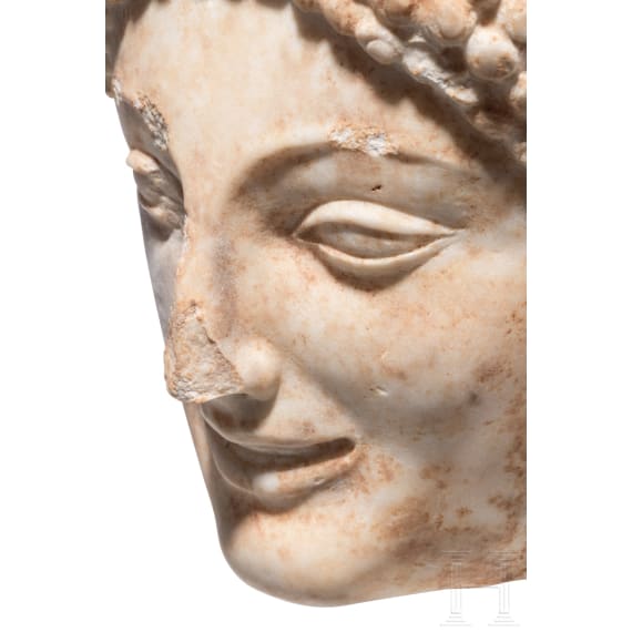 Archaischer Marmorkopf, Mitte 6. Jhdt. v. Chr.