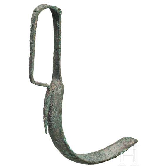 Bronzener Strigilis (stlengis), griechisch, 5. - 4. Jhdt. v. Chr.
