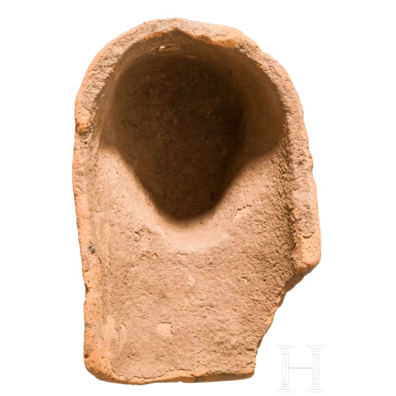 Protome eines Frauenkopfes aus Ton, archaisch, 2. H&auml;lfte 6. Jhdt. v. Chr.