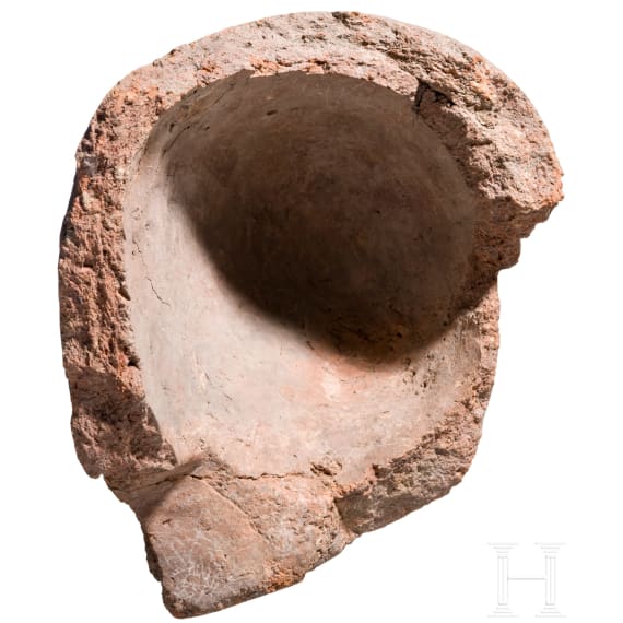 Antefix aus Ton mit Bemalungsresten, etruskisch, sp&auml;tes 6. Jhdt. v. Chr.