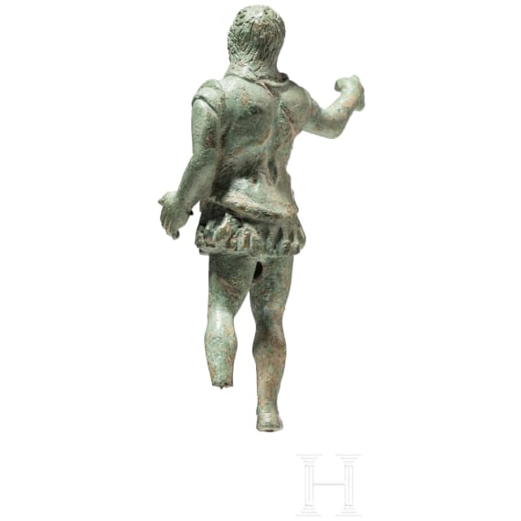 Bronzestatuette eines Kriegers, etruskisch, 3. - 2. Jhdt. v. Chr.