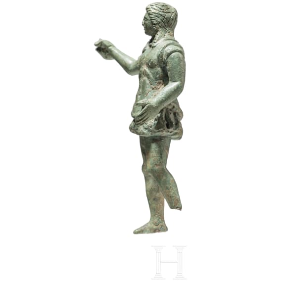 Bronzestatuette eines Kriegers, etruskisch, 3. - 2. Jhdt. v. Chr.