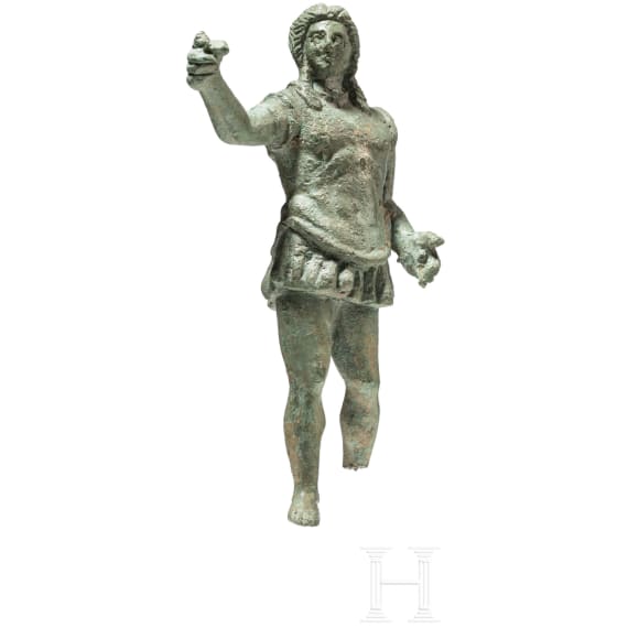 Bronzestatuette eines Kriegers, etruskisch, 3. - 2. Jhdt. v. Chr.