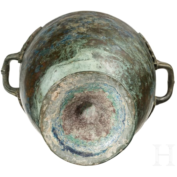 Bronzeurne mit kalligraphisch ausgefeiltem Epigramm, r&ouml;misch, 1. - 2. Jhdt.