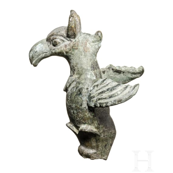 Bronzeplastik eines Greifs, r&ouml;misch, 2. - 3. Jhdt.