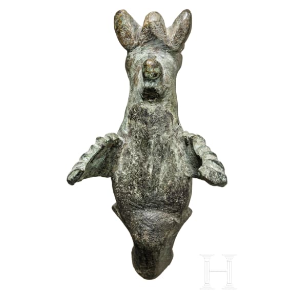 Bronzeplastik eines Greifs, r&ouml;misch, 2. - 3. Jhdt.
