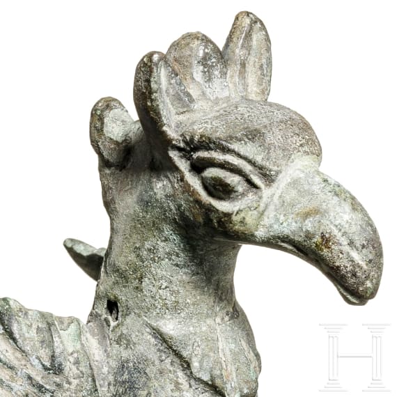 Bronzeplastik eines Greifs, r&ouml;misch, 2. - 3. Jhdt.