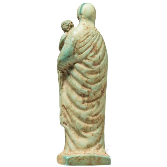 Statuette der Gottesmutter mit Kind, Bein, byzantinisch, 13. - 14. Jhdt.