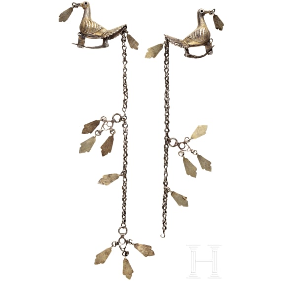 Vogelfibelpaar mit Pendilien, mittelbyzantinisch, 10. - 11. Jhdt.