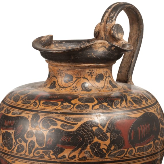 Dekorative Oinochoe nach antikem Vorbild, Ende 19. - Anfang 20. Jhdt.